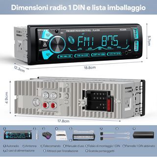 Radio Coche 1DIN Bluetooth Manos Libres 4x65W