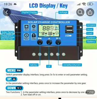 Controlador Carga Solar MCU 12V 30W color azul.