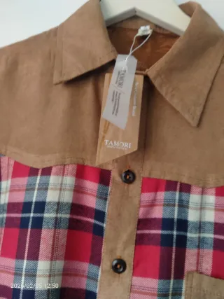 Camisa cuadros mujer XXL nueva con etiqueta