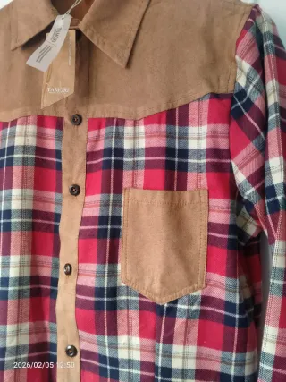 Camisa cuadros mujer XXL nueva con etiqueta