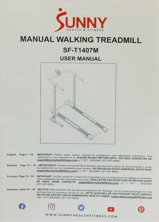 Cinta de andar/trotar no eléctrica