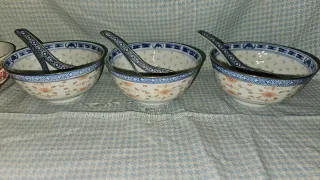 7 ciotole cinesi in porcellana per zuppa