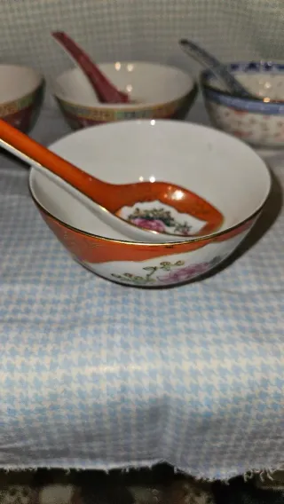 7 ciotole cinesi in porcellana per zuppa