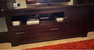 Mueble salón color wengué Madera maciza