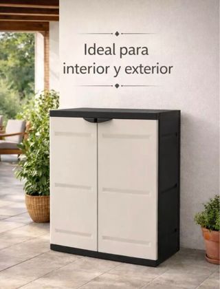 Armario 2 puertas blanco y negro 70x41x88cm 2 leja