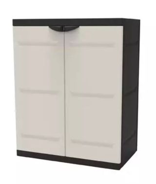 Armario 2 puertas blanco y negro 70x41x88cm 2 leja