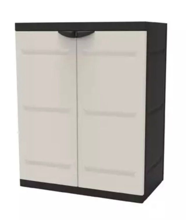 Armario 2 puertas blanco y negro 70x41x88cm 2 leja