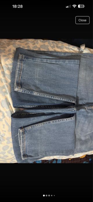 Calças de ganga azuis