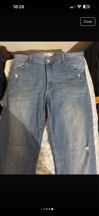 Calças de ganga azuis