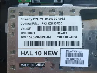 Teclado de portátil negro  MP-04516E0-6982