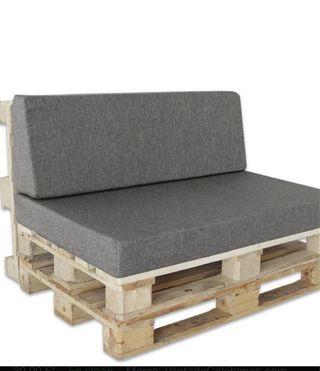 Asiento Palet Madera Terraza Gris