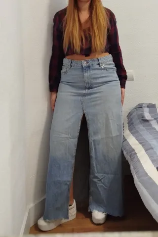 Falda vaquera larga Mango nueva