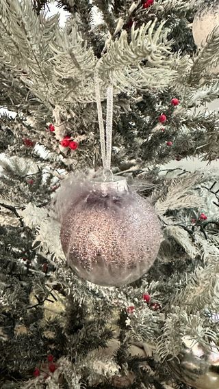 Set 4 Bolas Navidad Cristal Plateado