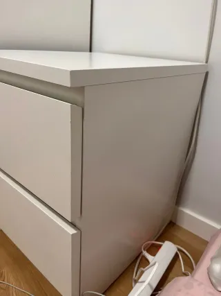 Mesilla de noche Ikea Malm blanca