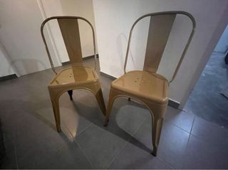 2 Sillas Metálicas Mostaza Estilo Tolix