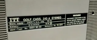 Radiocasete ITT Golf Cassette 310