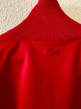 Sudadera Lacoste Roja Cremallera Talla M.