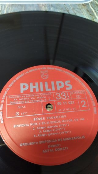 PROKOFIEV - SINFONIAS Nº 1 Y Nº 5 - VINILO