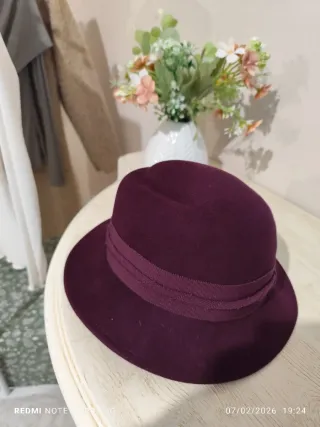 Cappello Fedora Bordeaux in Feltro