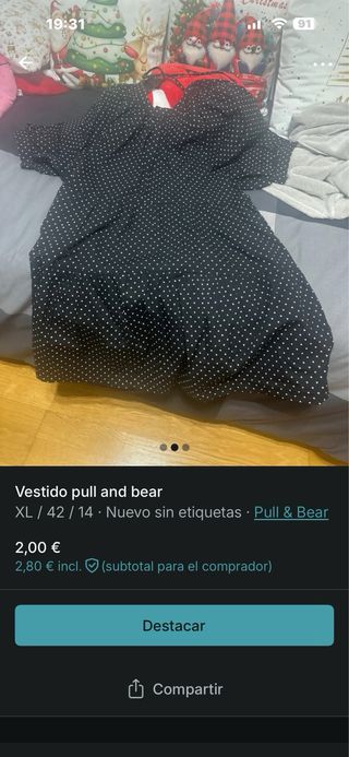 Vestido lunares Pull&Bear XL