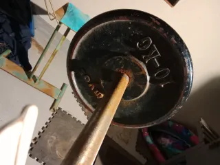 Press banca y barra con discos