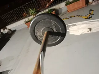 Press banca y barra con discos