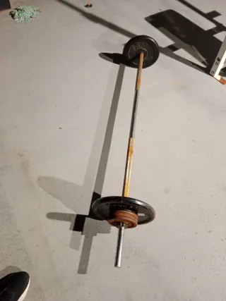 Press banca y barra con discos