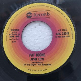 Pat Boone Love Letters in the Sand 7" 45 RPM 1977