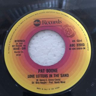 Pat Boone Love Letters in the Sand 7" 45 RPM 1977