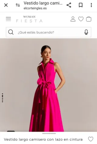 Vestido camisero fiesta buganvilla bolsillos
