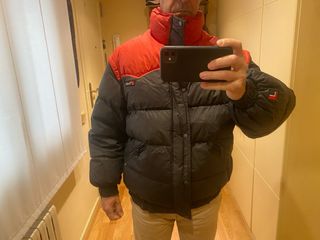 Anorak plumon Roberto Tonini T.52 Azul y Rojo.