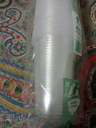 100 Vasos Plástico lote Campisol 220CC Reutiliz