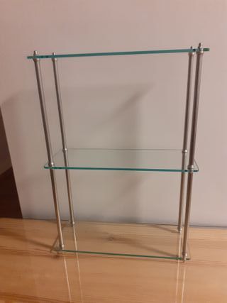 Estantería cristal y metal bonita y práctica