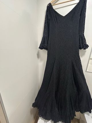 Vestido de Flamenca Negro de encaje.