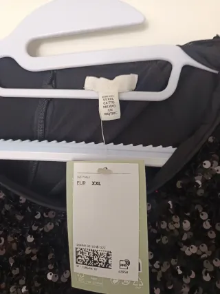 Vestido negro lentejuelas talla XXL