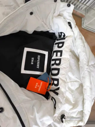 Chaqueta Superdry Talla XL Hombre Blanca y Negra