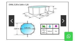 Piscina Ovalada 5,50 x 3,66 x 1,20 m