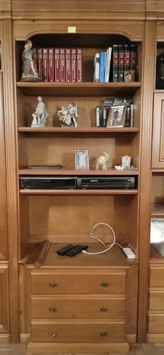 Mueble Librería Madera Pino con Vitrinas