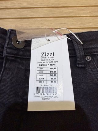 Falda tejana Zizzi negra talla M