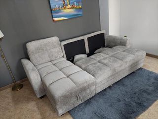 Sofa Chaisselongue Nuevo con Cama y Arcon
