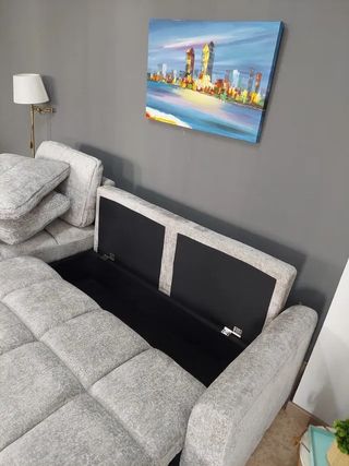 Sofa Chaisselongue Nuevo con Cama y Arcon