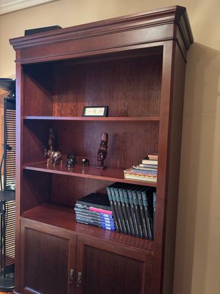 Librería de madera oscura