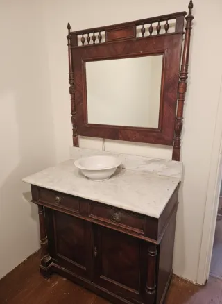 Mueble antiguo tocador lavabo mármol