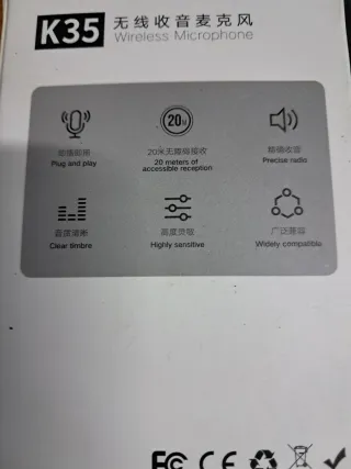 Microfones Lapela K35 Sem Fios