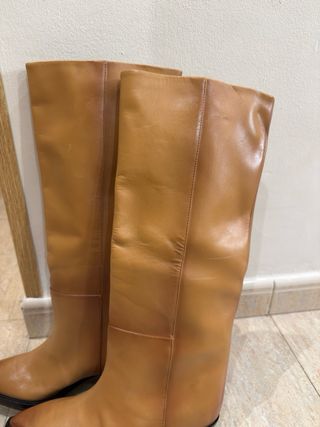 Botas altas piel Zara Talla 37