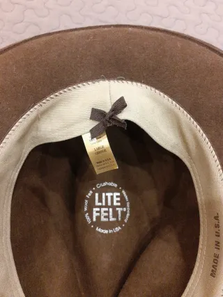Sombrero 100% Wool Felt Marrón Water repellent USA