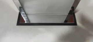 Lámpara mesita noche cristal y acero