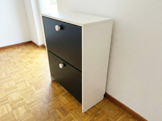 Zapatero 2 puertas blanco y negro