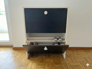 Zapatero 2 puertas blanco y negro