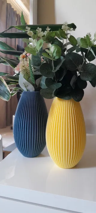 Conjunto 2 Vasos Decorativos Plástico